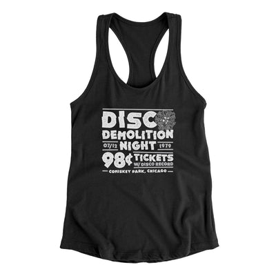 Disco Demolition Night Women's Racerback Tank-Black-Allegiant Goods Co. Vintage Sports Apparel