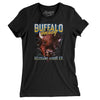 Buffalo Hockey Throwback Mascot Women's T-Shirt-Black-Allegiant Goods Co. Vintage Sports Apparel