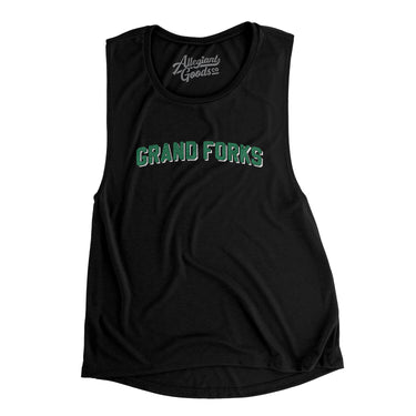 Grand Forks North Dakota Varsity Women's Flowey Scoopneck Muscle Tank-Allegiant Goods Co. Vintage Sports Apparel
