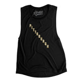 Pittsburgh Hockey Jersey Women's Flowey Scoopneck Muscle Tank-Black-Allegiant Goods Co. Vintage Sports Apparel