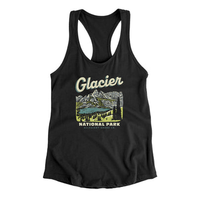 Glacier National Park Women's Racerback Tank-Black-Allegiant Goods Co. Vintage Sports Apparel