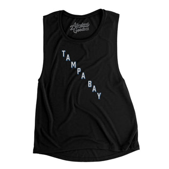 Tampa Bay Hockey Jersey Women's Flowey Scoopneck Muscle Tank-Allegiant Goods Co. Vintage Sports Apparel