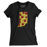 Indiana Pizza State Women's T-Shirt-Black-Allegiant Goods Co. Vintage Sports Apparel