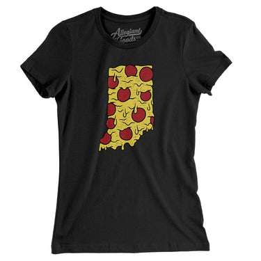 Indiana Pizza State Women's T-Shirt-Black-Allegiant Goods Co. Vintage Sports Apparel