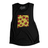 New Mexico Pizza State Women's Flowey Scoopneck Muscle Tank-Black-Allegiant Goods Co. Vintage Sports Apparel