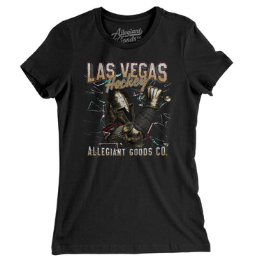 Las Vegas Hockey Throwback Mascot Women's T-Shirt-Allegiant Goods Co. Vintage Sports Apparel