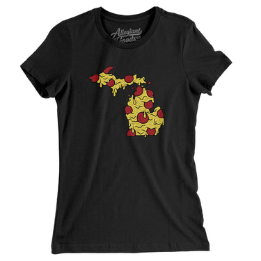 Michigan Pizza State Women's T-Shirt-Allegiant Goods Co. Vintage Sports Apparel