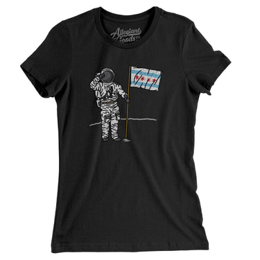 Chicago Flag Moonman Women's T-Shirt-Allegiant Goods Co. Vintage Sports Apparel