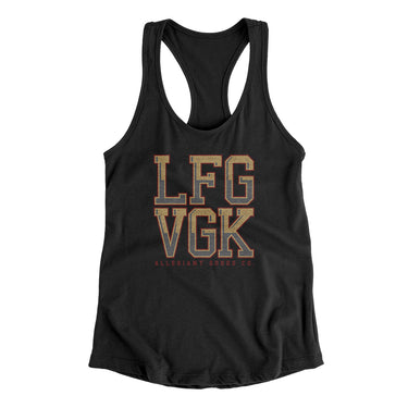 Lfg Vgk Women's Racerback Tank-Allegiant Goods Co. Vintage Sports Apparel
