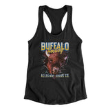 Buffalo Hockey Throwback Mascot Women's Racerback Tank-Allegiant Goods Co. Vintage Sports Apparel