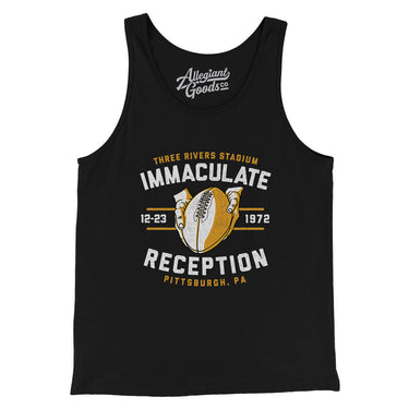 Immaculate Reception Men/Unisex Tank Top-Black-Allegiant Goods Co. Vintage Sports Apparel