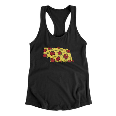 Nebraska Pizza State Women's Racerback Tank-Black-Allegiant Goods Co. Vintage Sports Apparel