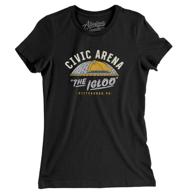 Pittsburgh Civic Arena Women's T-Shirt-Black-Allegiant Goods Co. Vintage Sports Apparel