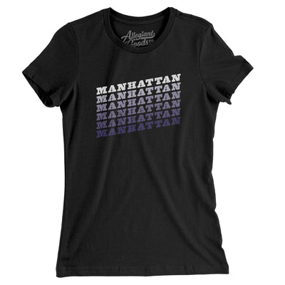 Manhattan Vintage Repeat Women's T-Shirt-Black-Allegiant Goods Co. Vintage Sports Apparel