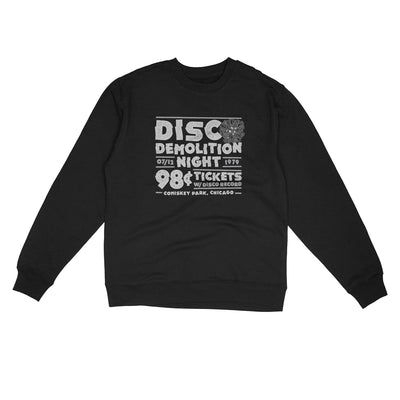 Disco Demolition Night Midweight Crewneck Sweatshirt-Black-Allegiant Goods Co. Vintage Sports Apparel