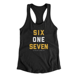 Boston 617 Women's Racerback Tank-Black-Allegiant Goods Co. Vintage Sports Apparel