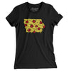 Iowa Pizza State Women's T-Shirt-Black-Allegiant Goods Co. Vintage Sports Apparel