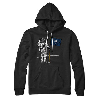 South Carolina Flag Moonman Hoodie-Black-Allegiant Goods Co. Vintage Sports Apparel