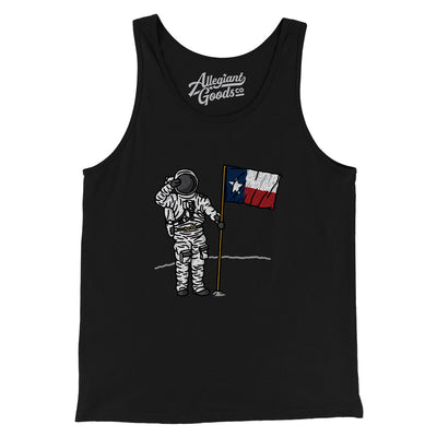 Texas Flag Moonman Men/Unisex Tank Top-Black-Allegiant Goods Co. Vintage Sports Apparel