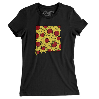 New Mexico Pizza State Women's T-Shirt-Black-Allegiant Goods Co. Vintage Sports Apparel