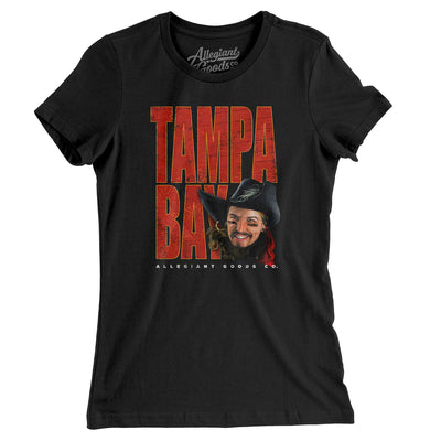 Tampa Bay Retro Mascot Women's T Shirt-Black-Allegiant Goods Co. Vintage Sports Apparel