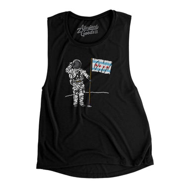 Chicago Flag Moonman Women's Flowey Scoopneck Muscle Tank-Allegiant Goods Co. Vintage Sports Apparel