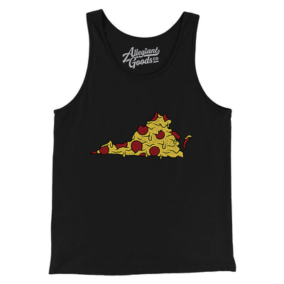 Virginia Pizza State Men/Unisex Tank Top-Black-Allegiant Goods Co. Vintage Sports Apparel