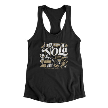 Nola Things Women's Racerback Tank-Black-Allegiant Goods Co. Vintage Sports Apparel