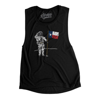 Texas Flag Moonman Women's Flowey Scoopneck Muscle Tank-Allegiant Goods Co. Vintage Sports Apparel