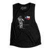 Texas Flag Moonman Women's Flowey Scoopneck Muscle Tank-Black-Allegiant Goods Co. Vintage Sports Apparel