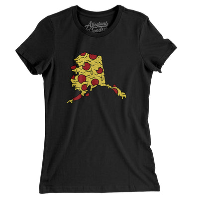 Alaska Pizza State Women's T-Shirt-Black-Allegiant Goods Co. Vintage Sports Apparel