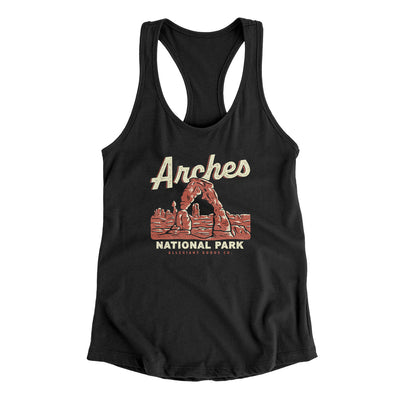 Arches National Park Women's Racerback Tank-Black-Allegiant Goods Co. Vintage Sports Apparel