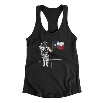 Texas Flag Moonman Women's Racerback Tank-Allegiant Goods Co. Vintage Sports Apparel