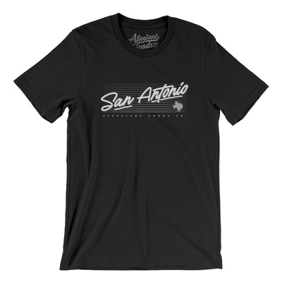 San Antonio Retro Men/Unisex T-Shirt-Black-Allegiant Goods Co. Vintage Sports Apparel