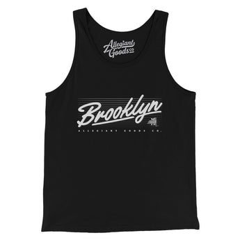 Brooklyn Retro Men/Unisex Tank Top-Black-Allegiant Goods Co. Vintage Sports Apparel