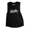 Boston Retro Women's Flowey Scoopneck Muscle Tank-Black-Allegiant Goods Co. Vintage Sports Apparel