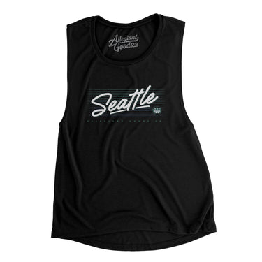 Seattle Retro Women's Flowey Scoopneck Muscle Tank-Allegiant Goods Co. Vintage Sports Apparel