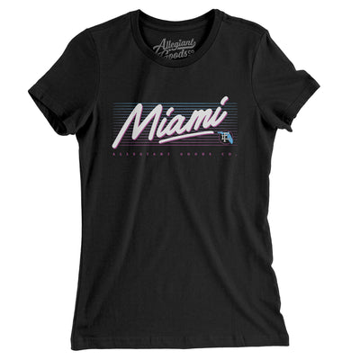 Miami Retro Women's T-Shirt-Black-Allegiant Goods Co. Vintage Sports Apparel