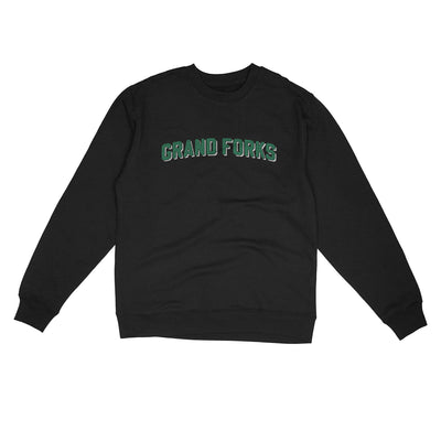 Grand Forks North Dakota Varsity Midweight Crewneck Sweatshirt-Black-Allegiant Goods Co. Vintage Sports Apparel