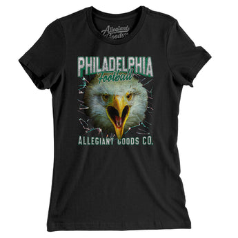 Philadelphia Football Throwback Mascot Women's T-Shirt-Allegiant Goods Co. Vintage Sports Apparel