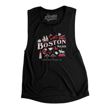 Boston Things Women's Flowey Scoopneck Muscle Tank-Allegiant Goods Co. Vintage Sports Apparel