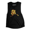 Alaska Pizza State Women's Flowey Scoopneck Muscle Tank-Black-Allegiant Goods Co. Vintage Sports Apparel