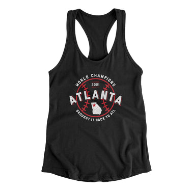 Atlanta World Series Champions Women's Racerback Tank-Black-Allegiant Goods Co. Vintage Sports Apparel