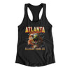 Atlanta Basketball Throwback Mascot Women's Racerback Tank-Black-Allegiant Goods Co. Vintage Sports Apparel
