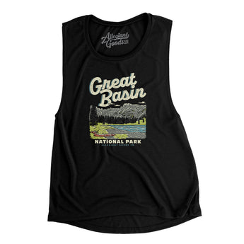 Great Basin National Park Women's Flowey Scoopneck Muscle Tank-Allegiant Goods Co. Vintage Sports Apparel