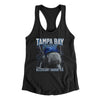 Tampa Bay Hockey Throwback Mascot Women's Racerback Tank-Black-Allegiant Goods Co. Vintage Sports Apparel