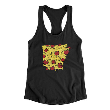 Arkansas Pizza State Women's Racerback Tank-Black-Allegiant Goods Co. Vintage Sports Apparel