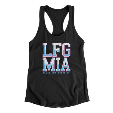 Lfg Mia Women's Racerback Tank-Black-Allegiant Goods Co. Vintage Sports Apparel