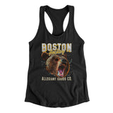 Boston Hockey Throwback Mascot Women's Racerback Tank-Allegiant Goods Co. Vintage Sports Apparel