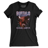 Buffalo Football Throwback Mascot Women's T-Shirt-Allegiant Goods Co. Vintage Sports Apparel